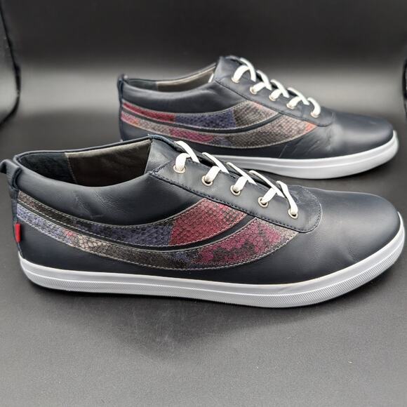 Marc Joseph New York shoes Mens 11 Bowery Sneaker Leather Blue Navy Napa - Picture 3 of 10